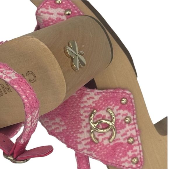 New Chanel Pink Quilted Slingback Clogs US 9/ EU 39 - Picture 6 of 11